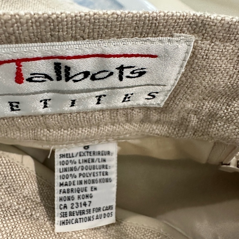 Talbots Petites Vintage Oatmeal Linen Skirt Sz 8 - Picture 4 of 7
